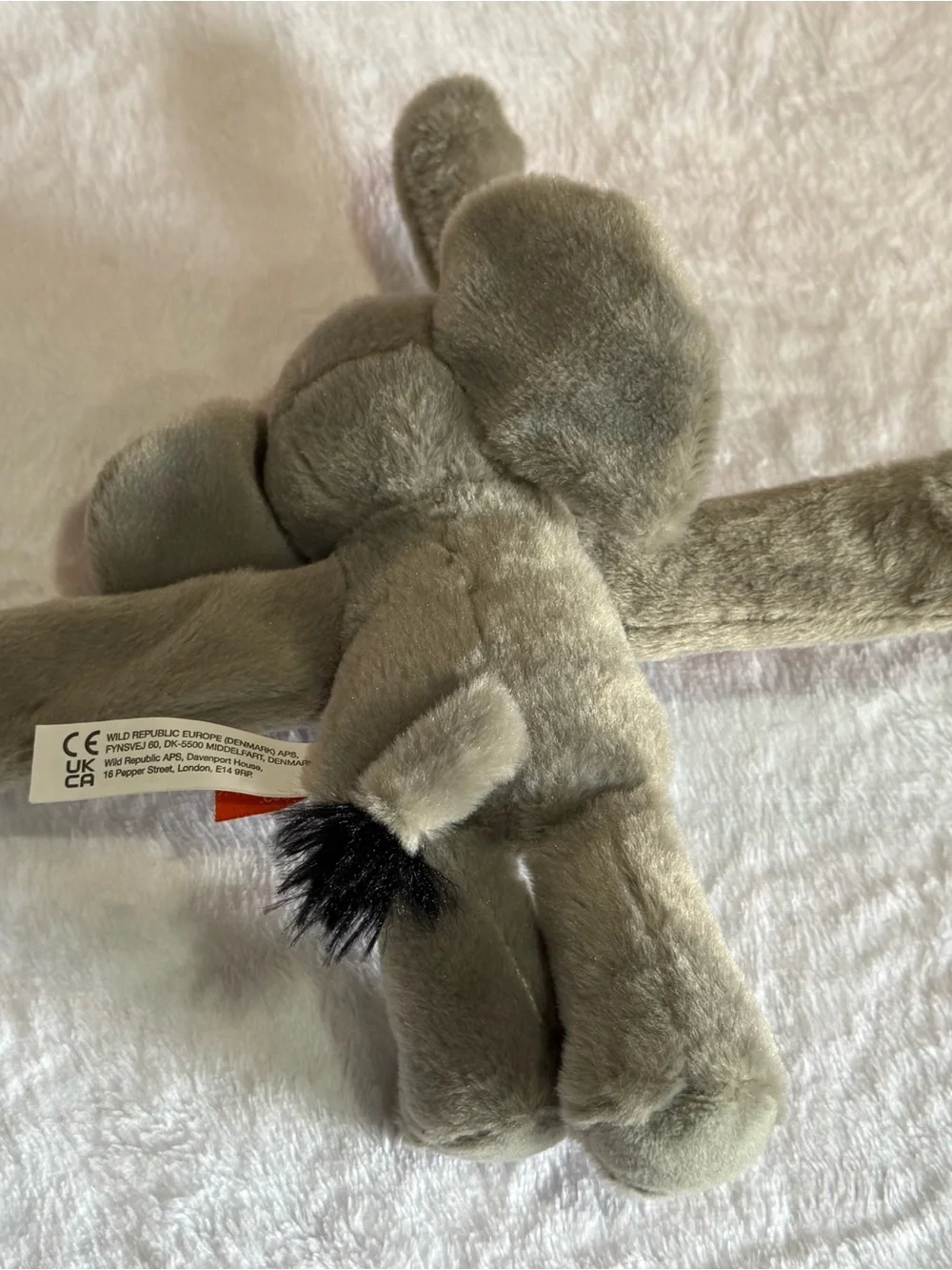 Gray Plush Elephant Stuffed Animal - Soft Kids Toy wristlet